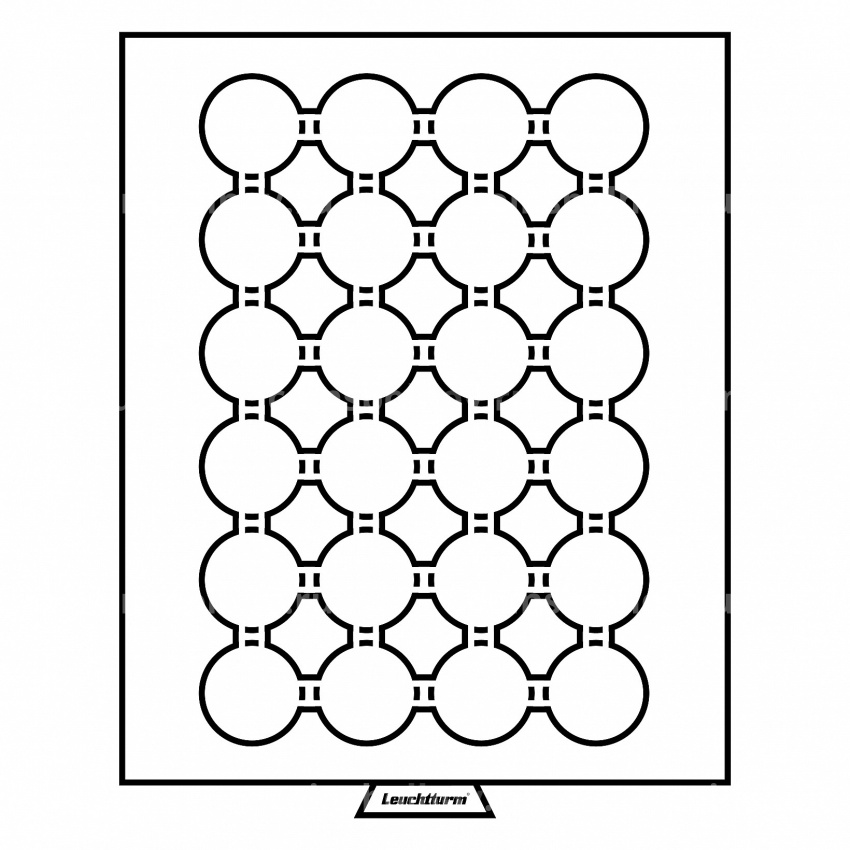 Кассета на 24 ячейки для хранения и презентации монет в капсулах диаметром до 35 мм MB черный LEUCHTTURM 359441