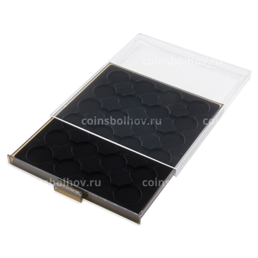 Кассета на 24 ячейки для хранения и презентации монет в капсулах диаметром до 35 мм MB черный LEUCHTTURM 359441 (вид 2)