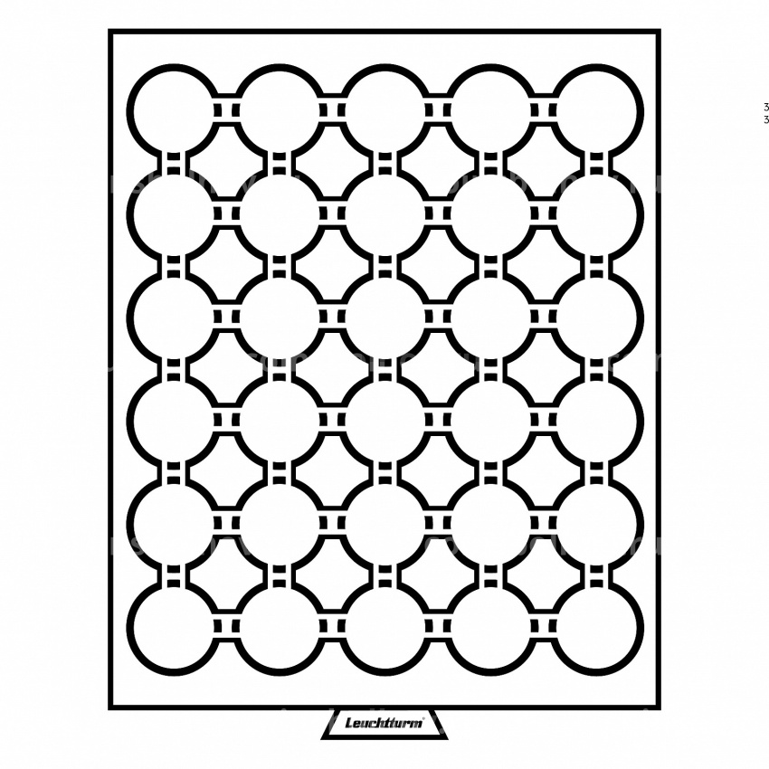 Кассета на 30 ячеек для хранения и презентации монет в капсулах диаметром до 33 мм MB LEUCHTTURM 331986