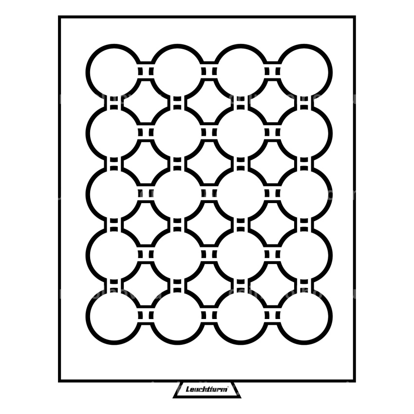 Кассета на 20 ячеек для хранения и презентации монет диаметром до 41 мм MB LEUCHTTURM 359444