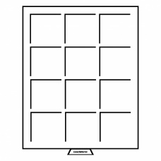 Кассета для хранения и презентации монет на 12 квадратных ячеек размером 64х64 мм MB LEUCHTTURM 331404 (аверс)