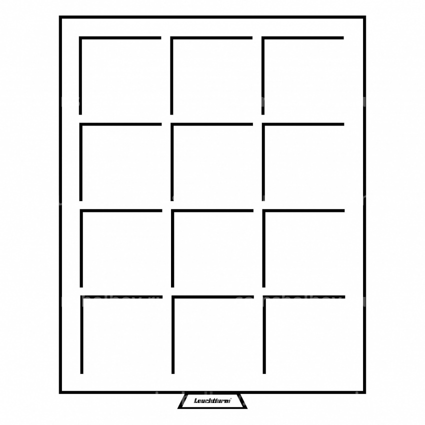 Кассета для хранения и презентации монет на 12 квадратных ячеек размером 64х64 мм MB LEUCHTTURM 331404