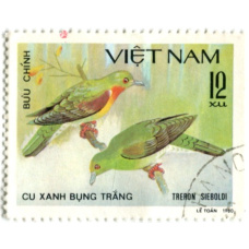 Марка «Японский зеленый голубь» 1980 год Вьетнам