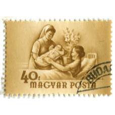 Марка «Детская медицина» 1954 год Венгрия