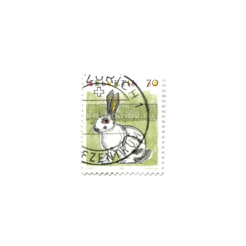 Марка «Кролик» 1991 год Швейцария