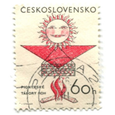 Марка «Пионерский слет 1963 год» Чехословакия (аверс)