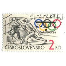 Марка «Олимпиада в Сараево -84 год- Лыжный спорт»  1984 год Чехословакия