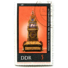 Марка «Автоматические часы Пауля Шестеро 1585 год» 1975 год Восточная Германия (ГДР)