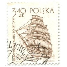 Марка «Корабль «Дар Поморья» 1964 год Польша