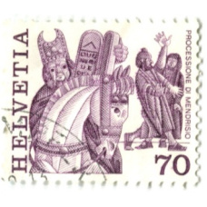 Марка «Процессии Святой недели в Мендрисио» Швейцария