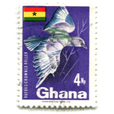 Марка «Сиреневогрудый сизоворонок» Гана