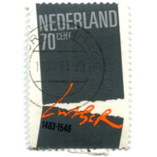 Марка «Мартин Лютер — 500 лет со дня рождения» 1983 год Нидерланды