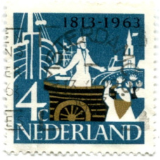 Марка «150-лет высадки принца Оранского в Схевенингене в 1813 году» 1963 год Нидерланды