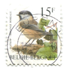 Марка «Синеголовая гаичка» Бельгия