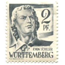 Марка «Ф.Шиллер» Германия (Вюртемберг) (аверс)