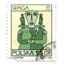 Марка «Весы» 1996 год Польша (аверс)