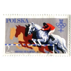Марка «Олимпиада-80 — Конный спорт» 1980 год Польша (аверс)