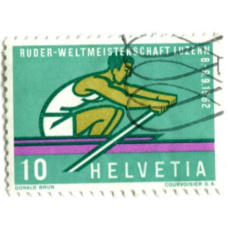 Марка «ЧМ по академической гребле» 1962 год Швейцария (аверс)