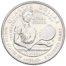 Монета 1/4 доллара (25 центов) 2025 года D США «Американские женщины — Алтея Гибсон» (аверс)
