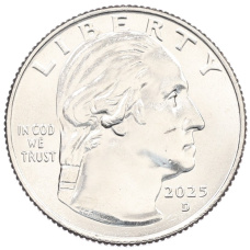 Монета 1/4 доллара (25 центов) 2025 года D США «Американские женщины — Алтея Гибсон» (реверс)