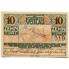 Банкнота 10 геллеров 1920 года Австрия — Фёслау (нотгельд)