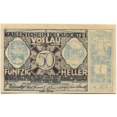 Банкнота 50 геллеров 1920 года Австрия — Фёслау (нотгельд)