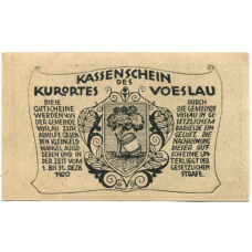 Банкнота 50 геллеров 1920 года Австрия — Фёслау (нотгельд) (вид 2)