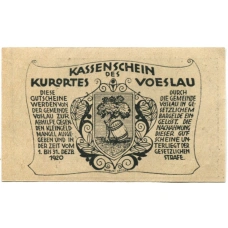 Банкнота 50 геллеров 1920 года Австрия — Фёслау (нотгельд) (вид 2)