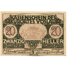 Банкнота 20 геллеров 1920 года Австрия — Фёслау (нотгельд)