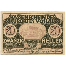 Банкнота 20 геллеров 1920 года Австрия — Фёслау (нотгельд)