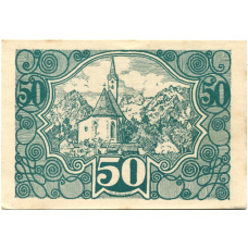 Банкнота 50 геллеров 1920 года Австрия — Фордерштойдер (нотгельд) (вид 2)