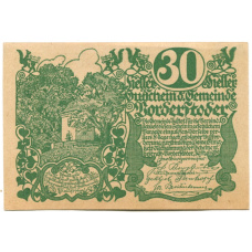 Банкнота 30 геллеров 1920 года Австрия — Фордерштойдер (нотгельд) (аверс)