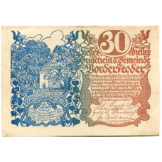 Банкнота 30 геллеров 1920 года Австрия — Фордерштойдер (нотгельд) (аверс)