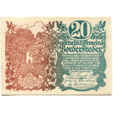 Банкнота 20 геллеров 1920 года Австрия — Фордерштойдер (нотгельд)