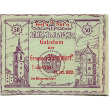 Банкнота 50 геллеров 1920 года Австрия — Форхдорф (нотгельд)