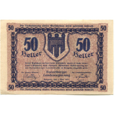 Банкнота 50 геллеров 1921 года Австрия — Форарльберг(нотгельд) (вид 2)