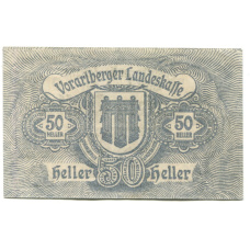 Банкнота 50 геллеров 1919 года Австрия — Форарльберг(нотгельд) (вид 2)