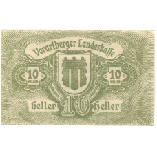 Банкнота 10 геллеров 1919 года Австрия — Форарльберг(нотгельд) (вид 2)