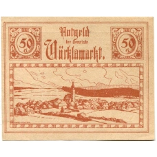 Банкнота 50 геллеров 1920 года Австрия — Фёлькермаркт(нотгельд)