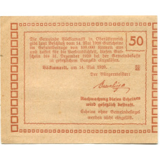 Банкнота 50 геллеров 1920 года Австрия — Фёлькермаркт(нотгельд) (вид 2)