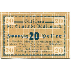 Банкнота 20 геллеров 1920 года Австрия — Фёлькермаркт(нотгельд)