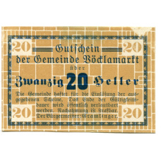 Банкнота 20 геллеров 1920 года Австрия — Фёлькермаркт(нотгельд)