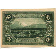 Банкнота 10 геллеров 1920 года Австрия — Фёклабрукк(нотгельд) (вид 2)