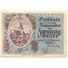 Банкнота 20 геллеров 1920 года Австрия — Руппершталь(нотгельд)