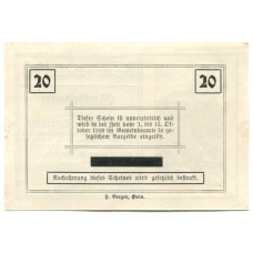 Банкнота 20 геллеров 1920 года Австрия — Розенбург (нотгельд) (вид 2)