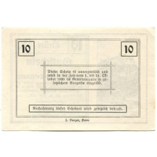 Банкнота 10 геллеров 1920 года Австрия — Розенбург (нотгельд) (вид 2)