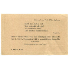 Банкнота 10 геллеров 1920 года Австрия — Рёшиц (нотгельд) (вид 2)