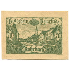 Банкнота 20 геллеров 1920 года Австрия — Рорбах (нотгельд)
