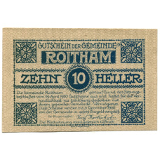 Банкнота 10 геллеров 1920 года Австрия — Ройтам (нотгельд)