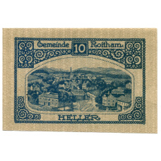 Банкнота 10 геллеров 1920 года Австрия — Ройтам (нотгельд) (вид 2)